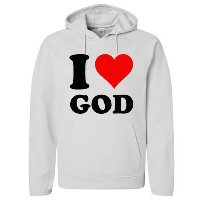 Red Heart I Love God Performance Fleece Hoodie