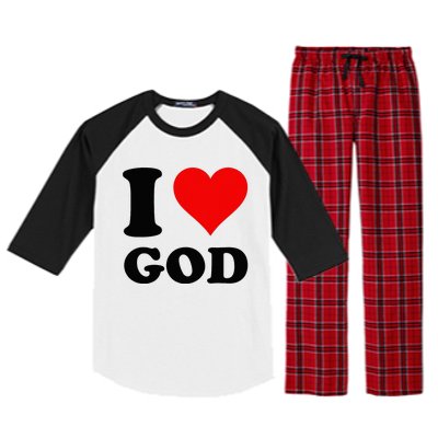 Red Heart I Love God Raglan Sleeve Pajama Set