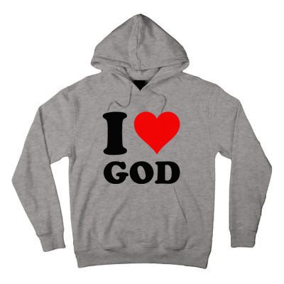 Red Heart I Love God Tall Hoodie