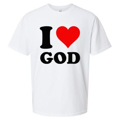 Red Heart I Love God Sueded Cloud Jersey T-Shirt