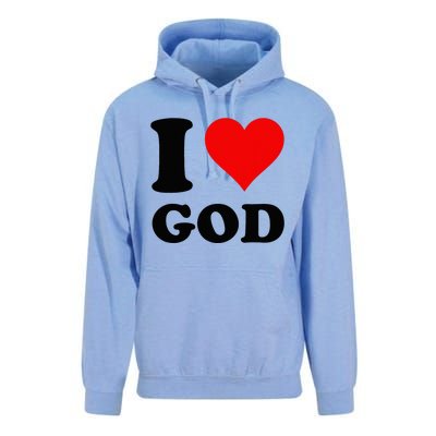 Red Heart I Love God Unisex Surf Hoodie