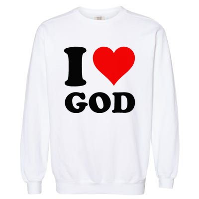 Red Heart I Love God Garment-Dyed Sweatshirt