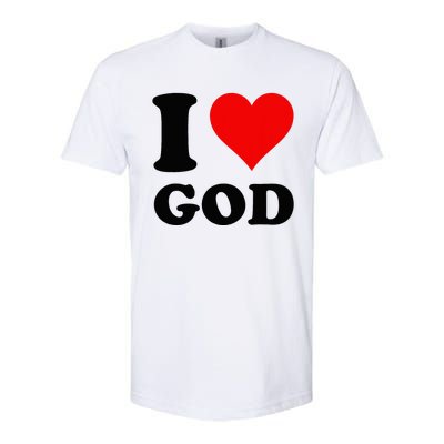 Red Heart I Love God Softstyle CVC T-Shirt