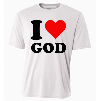 Red Heart I Love God Cooling Performance Crew T-Shirt