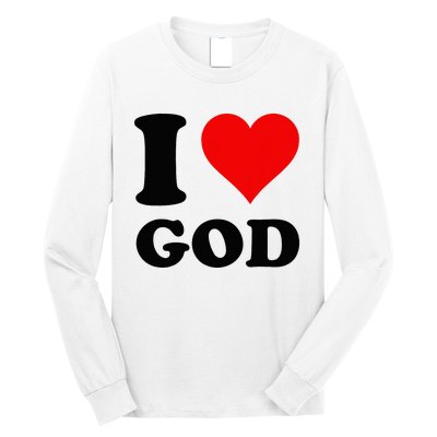 Red Heart I Love God Long Sleeve Shirt