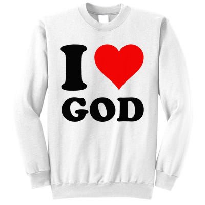 Red Heart I Love God Sweatshirt