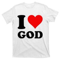 Red Heart I Love God T-Shirt