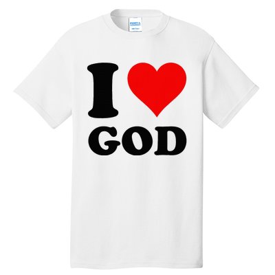 Red Heart I Love God Tall T-Shirt