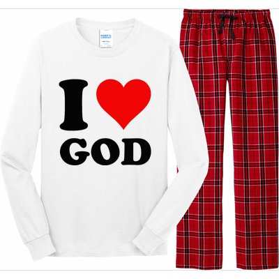 Red Heart I Love God Long Sleeve Pajama Set