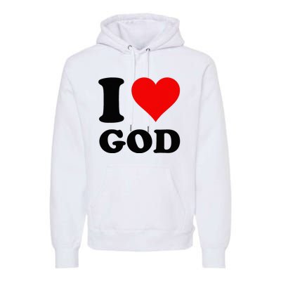 Red Heart I Love God Premium Hoodie