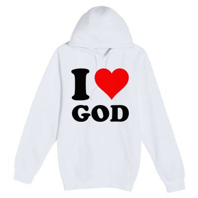 Red Heart I Love God Premium Pullover Hoodie