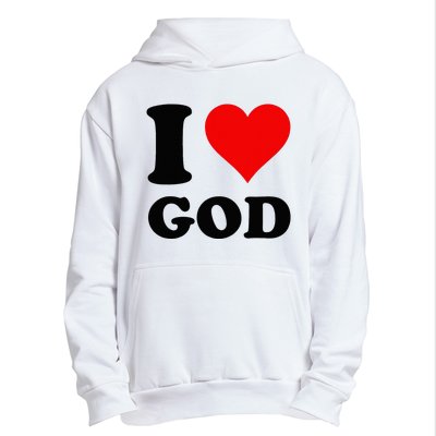 Red Heart I Love God Urban Pullover Hoodie