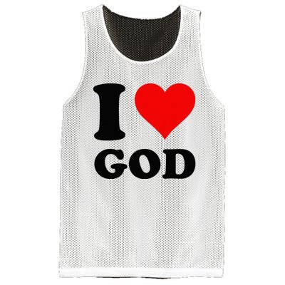 Red Heart I Love God Mesh Reversible Basketball Jersey Tank