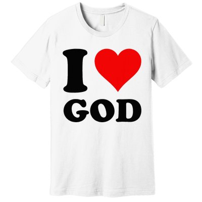 Red Heart I Love God Premium T-Shirt