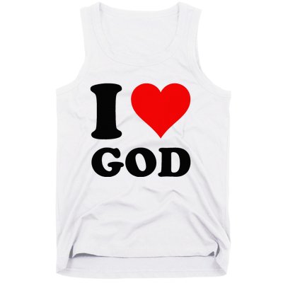 Red Heart I Love God Tank Top