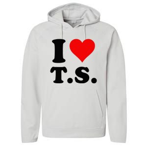 Red Heart I Love TS Performance Fleece Hoodie