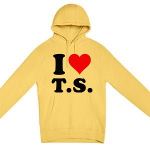 Red Heart I Love TS Premium Pullover Hoodie