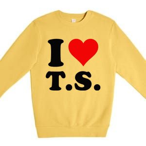 Red Heart I Love TS Premium Crewneck Sweatshirt