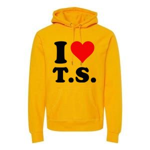 Red Heart I Love TS Premium Hoodie