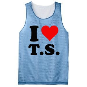 Red Heart I Love TS Mesh Reversible Basketball Jersey Tank