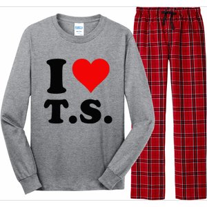 Red Heart I Love TS Long Sleeve Pajama Set