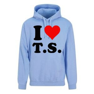 Red Heart I Love TS Unisex Surf Hoodie