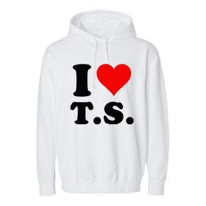 Red Heart I Love TS Garment-Dyed Fleece Hoodie