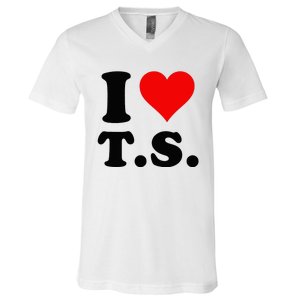 Red Heart I Love TS V-Neck T-Shirt