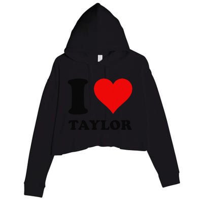 Red Heart I Love Taylor Crop Fleece Hoodie