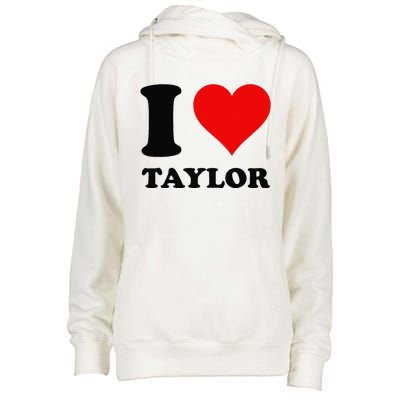 Red Heart I Love Taylor Womens Funnel Neck Pullover Hood