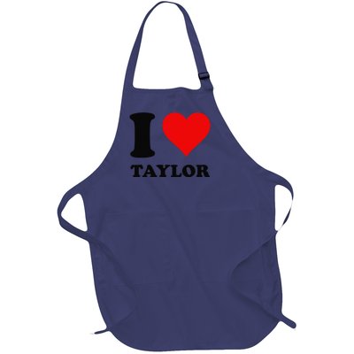 Red Heart I Love Taylor Full-Length Apron With Pockets