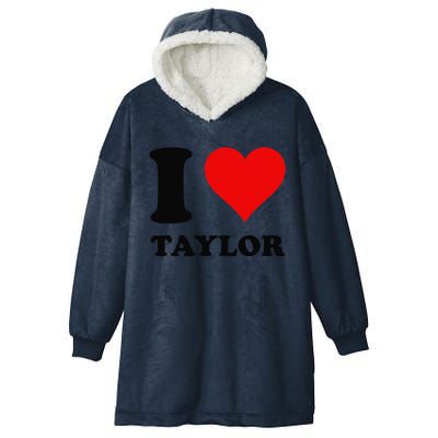 Red Heart I Love Taylor Hooded Wearable Blanket