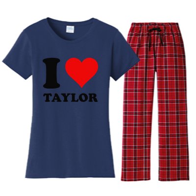 Red Heart I Love Taylor Women's Flannel Pajama Set