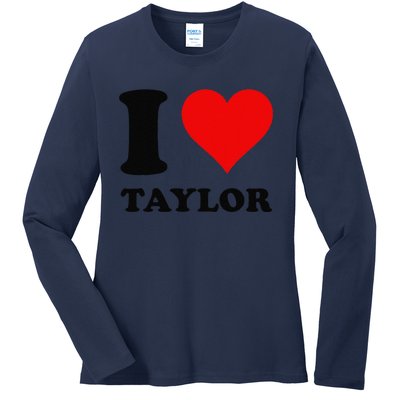 Red Heart I Love Taylor Ladies Long Sleeve Shirt