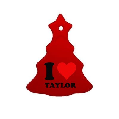 Red Heart I Love Taylor Ceramic Tree Ornament