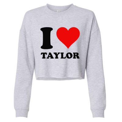 Red Heart I Love Taylor Cropped Pullover Crew