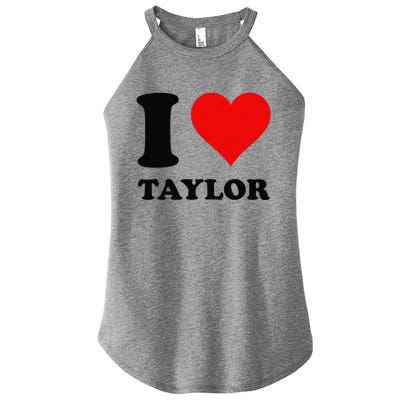 Red Heart I Love Taylor Women's Perfect Tri Rocker Tank