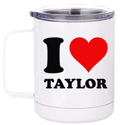 Red Heart I Love Taylor 12 oz Stainless Steel Tumbler Cup