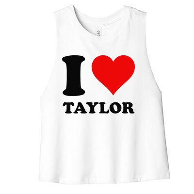 Red Heart I Love Taylor Women's Racerback Cropped Tank