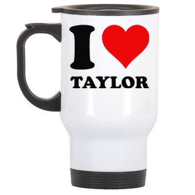 Red Heart I Love Taylor Stainless Steel Travel Mug