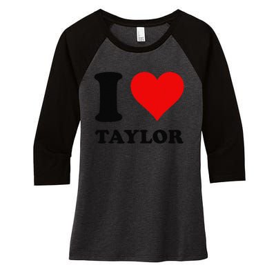 Red Heart I Love Taylor Women's Tri-Blend 3/4-Sleeve Raglan Shirt