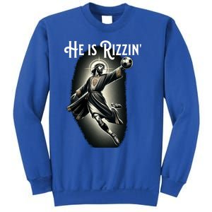 Rizzen He Is Rizzin Jesus Playing Soccer Funny Sports Rizz Sweatshirt