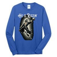 Rizzen He Is Rizzin Jesus Playing Soccer Funny Sports Rizz Tall Long Sleeve T-Shirt