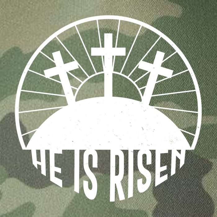 Retro He is Risen Emblem Celebrating Easter Legacy Tie Dye Trucker Hat