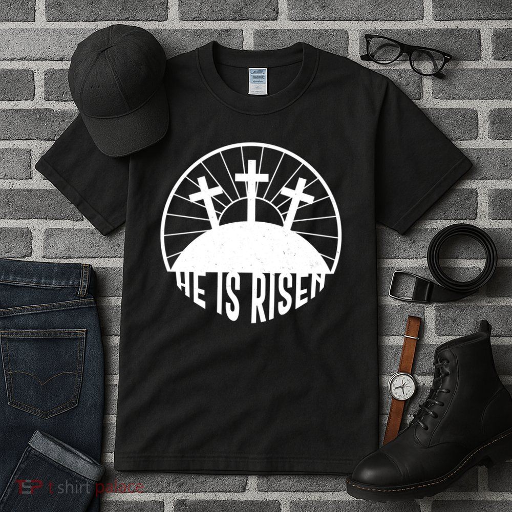 Retro He is Risen Emblem Celebrating Easter Tall T-Shirt