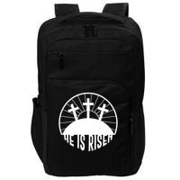 Retro He is Risen Emblem Celebrating Easter Impact Tech Backpack