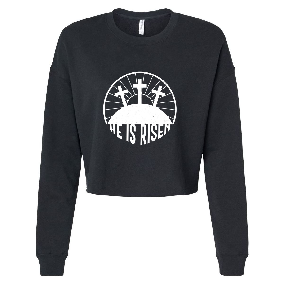Retro He is Risen Emblem Celebrating Easter Sustainable Bucket Hat