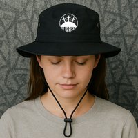 Retro He is Risen Emblem Celebrating Easter Bucket Hat