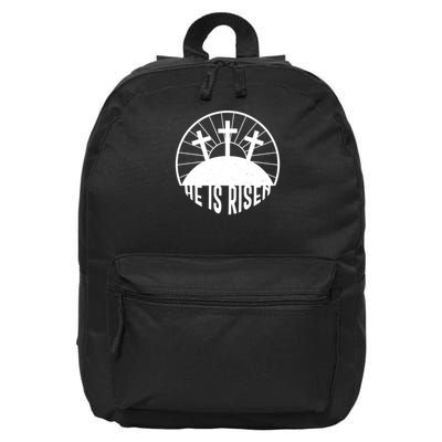 Retro He is Risen Emblem Celebrating Easter 16 in Basic Backpack