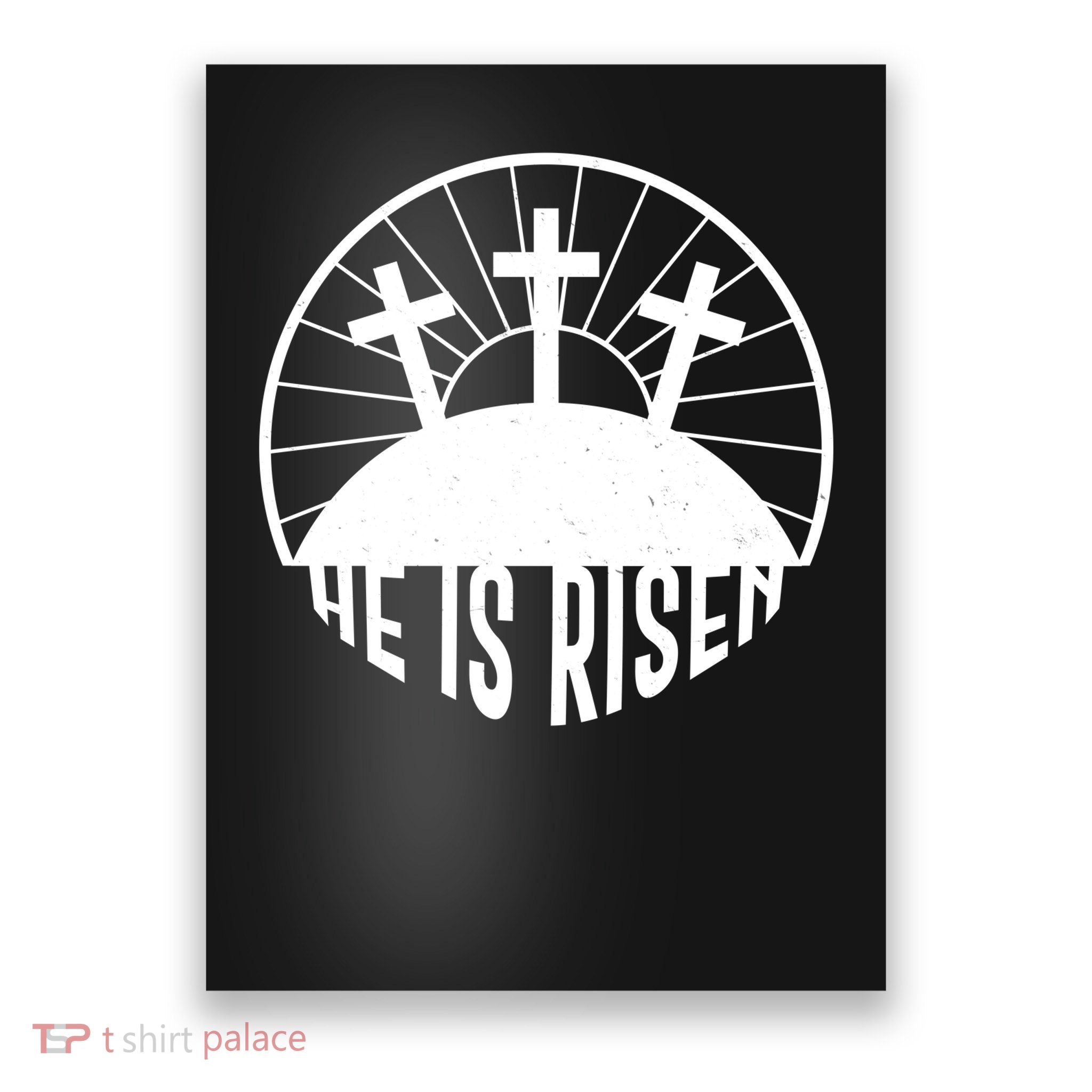 Retro He is Risen Emblem Celebrating Easter Poster
